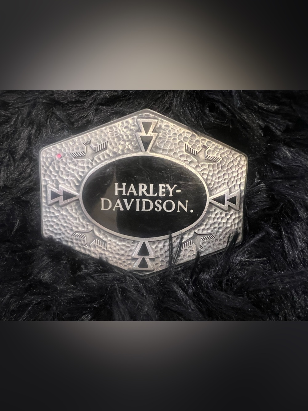 Harley-Davidson Silver Pewter Engraved Belt Buckle